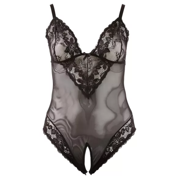 Cottelli Plus Size - body koronkowe - czarne - XXL