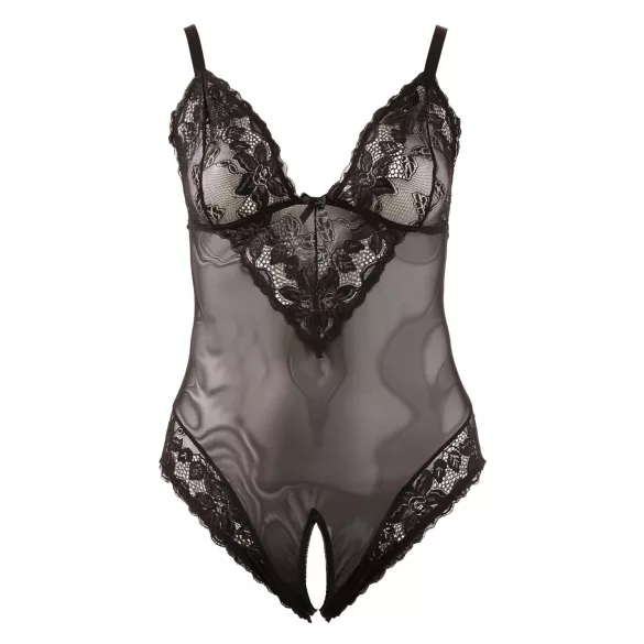 Cottelli Plus Size - body koronkowe - czarne - XXXL