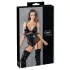 Cottelli Bondage - body błyszczące z kajdankami - czarne - XL
