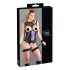 Cottelli Bondage - body z otwartym krokiem i kajdanki na ręce - M