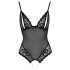 Cottelli - koronkowe body z perłami (czarne) - M