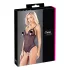 Cottelli - body otwarte z koronką i perełkami - czarne - L