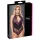 Cottelli Plus Size - body z kwiatowym wzorem - czarno-fioletowy - 4XL