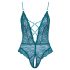 Cottelli - koronkowe body z otworem, zielone