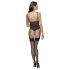 Cottelli - koronkowe body z podwiązkami, otwarte (czarne)