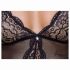 Cottelli - koronkowe body z podwiązkami, otwarte (czarne)