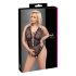 Cottelli Curves Plus Size - przezroczyste koronkowe body (czarne)