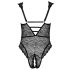 Cottelli Curves Plus Size - przezroczyste koronkowe body (czarne)