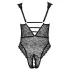 Cottelli Curves Plus Size - body damskie przezroczyste wzorzyste - czarne
