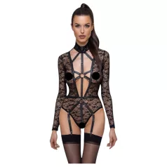   Cottelli - body damskie przezroczyste z ramiączkami - czarne