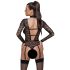 Cottelli - przezroczyste body z paskami (czarne) - M