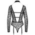 Cottelli - przezroczyste body z paskami (czarne) - M