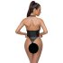/ Cottelli Party - błyszczące body z kołnierzykiem (czarne) - XL