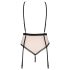 Obsessive Lilines - różowe body z pasem do pończoch - L/XL