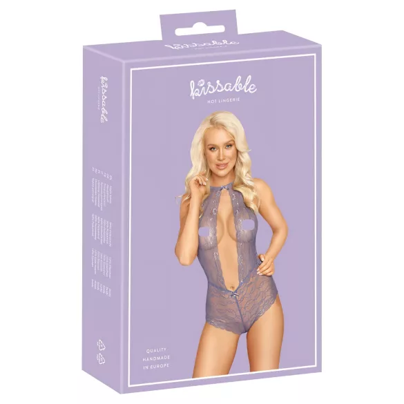 Kissable - body koronkowe na szyję - fioletowy - L/XL