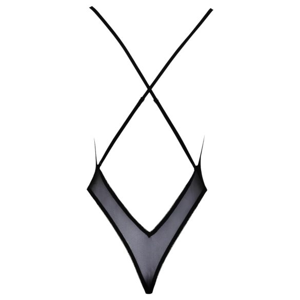 Kissable - czarne body z różowym haftem