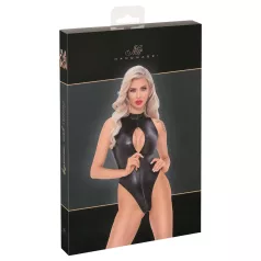 Noir - body w wzór skóry węża (czarny) - XL