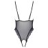 Cottelli - haftowane, otwarte koronkowe body (czarno-fioletowe) - M