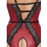Abierta Fina - otwarty body z pasem (czarno-czerwony) - XL