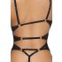 Abierta Fina - otwarty, koronkowy body z cyrkoniami (czarny)