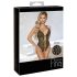 Abierta Fina - otwarty, koronkowy body z cyrkoniami (czarny) - M