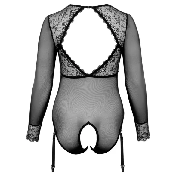 Cottelli Curves - przezroczyste body (czarne) - 2XL