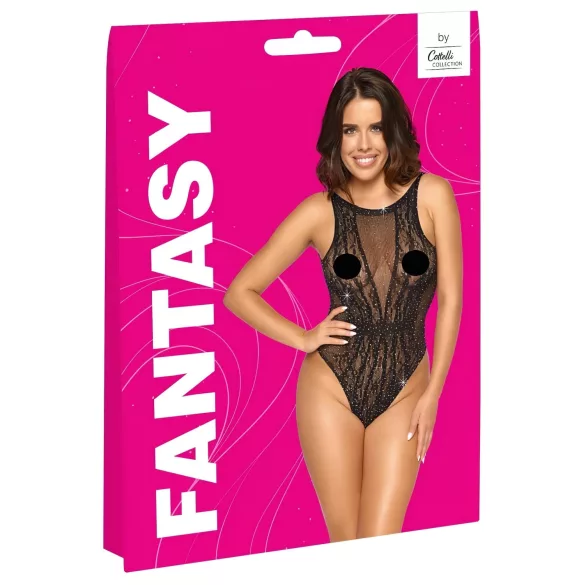 Cottelli Fantasy - czarne body z dżetami (S-L)