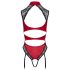 Cottelli - koronkowe body z szyfonem (czerwony) - M
