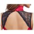 Cottelli - koronkowe body z szyfonem (czerwony) - M