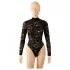 Cottelli - koronkowe body z długim rękawem (czarne) - S