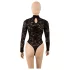 Cottelli - koronkowe body z długim rękawem (czarne) - S