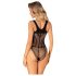 Obsessive B336 - Przezroczyste, otwarte siateczkowe body (czarne) - S-L