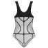 Obsessive B336 - Przezroczyste, otwarte siateczkowe body (czarne) - S-L