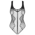 Obsessive - body otwarte, przezroczyste - czarne - S-L