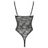 Cottelli - przezroczyste, otwarte koronkowe body (czarne) - M