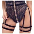 Cottelli - body erotyczne otwarte z paskami - czarne