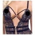 Cottelli - body erotyczne otwarte z paskami - czarne - M