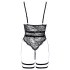 Cottelli - body erotyczne otwarte z paskami - czarne - M