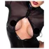 Noir - body damskie - błyszczące z transparentnym panelem - czarne - XL