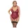 Cottelli Curves - body z koronki z łańcuszkiem - czerwone - 3XL
