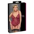 Cottelli Curves - body z koronki z łańcuszkiem - czerwone - 3XL