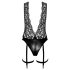 Noir Libido - czarny bodystocking z pasem do pończoch