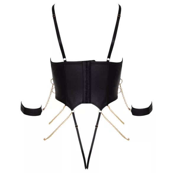 Cottelli - body do bondage z łańcuchami (czarne) - L