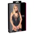 Cottelli - body z pasem do pończoch, otwarte w kroku (czarne) - M