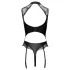 Cottelli - body z pasem do pończoch, otwarte w kroku (czarne) - M