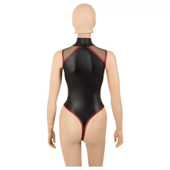 Cottelli - siateczkowe body z zamkiem (czarne) - M