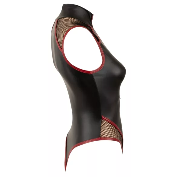 Cottelli - siateczkowe body z zamkiem (czarne) - M