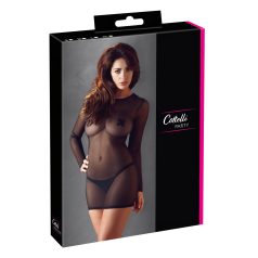 Cottelli - sukienka transparentna - czarna - M