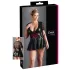 Cottelli Plus Size - sukienka błyszcząca - czerwony gorset - czarna - XXXXL