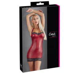 Cottelli - błyszcząca mini sukienka (czerwona) - M